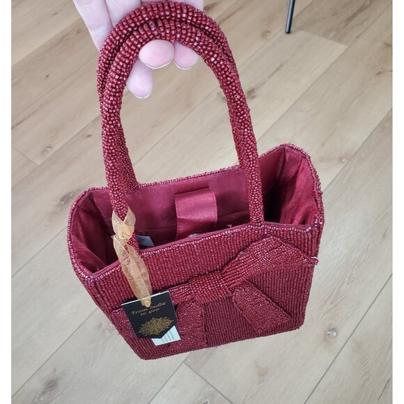 New Release Rare From India to You Red Bow Beaded Bag Viral TikTok Party Holiday - Picture 7 of 16